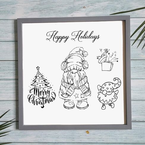 Christmas Clear Stamps for Card Making Christmas Gnomes Gifts Clear Stamp Christmas Blessing Words Transparent Silicone Stamps for DIY Scrapbooking Supplies Embossing Paper Card Album Decoration Craft in Saudi Arabia