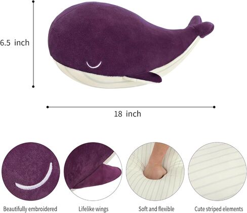 Whale Plush Pillow, Blue 10 Inch, Cute Stuffed Animal Plushies in Saudi Arabia