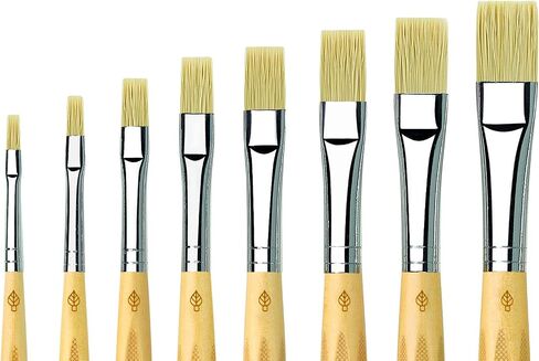 مجموعة Da Vinci Student Set 3529 • شعيرات الخنزير الاصطناعية الصغيرة لأي نوع من الطلاء • مجموعة 8 فرش: سلسلة 329 مسطحة - الأحجام 2، 4، 6، 8، 10، 12، 14 و 16 • صنع في ألمانيا in Saudi Arabia