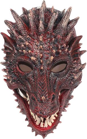 Creativity Dragon Half Mask Novelty Halloween Carnival Head Mask Latex Red in Kuwait