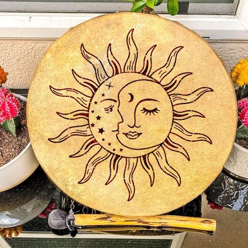 9 Pieces Large Mandala Sun and Moon Stencil Butterfly Flower Tree Paint Stencils for Crafts Reusable Templates Star Stencils for Painting Wood Wall Furniture Home Decor (Sun Moon) in Kuwait