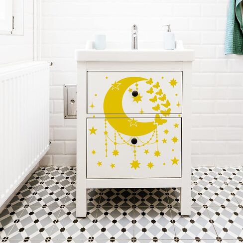 9 Pieces Large Mandala Sun and Moon Stencil Butterfly Flower Tree Paint Stencils for Crafts Reusable Templates Star Stencils for Painting Wood Wall Furniture Home Decor (Sun Moon) in Kuwait