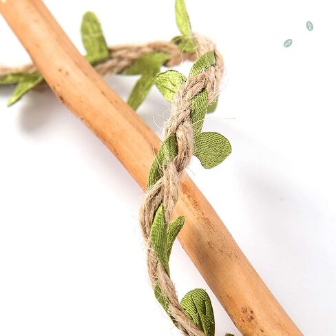 66 Feet Natural Jute Rattan Rope and Artificial Leaf Garland, 5MM Burlap Leaf Ribbon, Suitable for Wedding, Garden, Home, Jungle Party Decoration and DIY Handicraft Decoration (Blue) in Saudi Arabia
