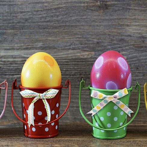 Llxieym Easter Ribbon Egg Bunny Flower Satin Ribbon Fabric Wrapping Gift Ribbon for Easter Decoration DIY Craft, 10 Rolls (Color 1) in Kuwait