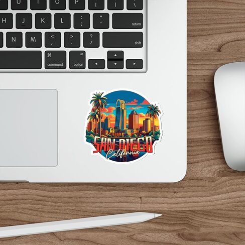 San Diego Sticker Souvenirs Small Decal for Water Bottle Laptop Notebook Tumbler Skateboard Computer Phone Size - 4″×4″ Funny Gift Graphic Decorative Wall in Saudi Arabia
