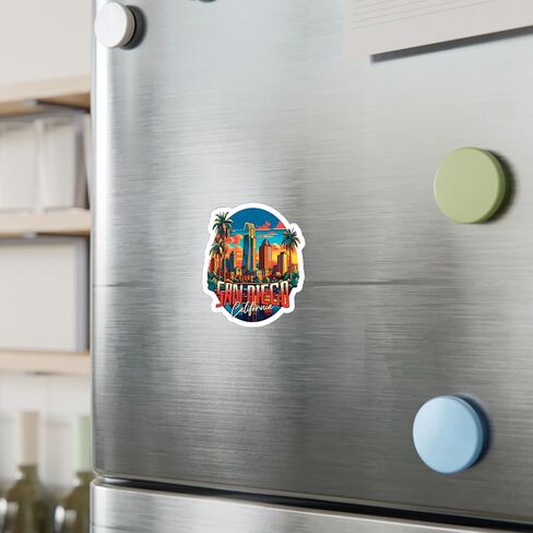 San Diego Sticker Souvenirs Small Decal for Water Bottle Laptop Notebook Tumbler Skateboard Computer Phone Size - 4″×4″ Funny Gift Graphic Decorative Wall in Saudi Arabia