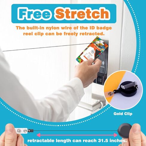 DANGLING Silicone ID Card Holder Resin Mold, Badge Buddy Mold, Silicone Epoxy Casting Molds for Name Tags Work Card Holder with 6 Pieces ID Badge Reel Clip (Blue) in Kuwait