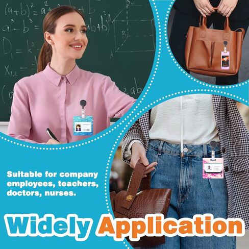 DANGLING Silicone ID Card Holder Resin Mold, Badge Buddy Mold, Silicone Epoxy Casting Molds for Name Tags Work Card Holder with 6 Pieces ID Badge Reel Clip (Blue) in Kuwait