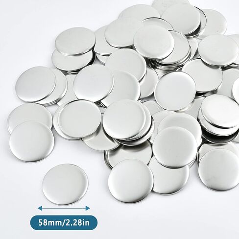 100 Pieces Blank Badge Button Parts for Button Making Machine - Metal Shells and Plastic Base Components, Badge Making Supplies for DIY Arts Crafts Gifts Souvenirs in Saudi Arabia