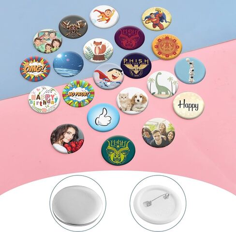 100 Pieces Blank Badge Button Parts for Button Making Machine - Metal Shells and Plastic Base Components, Badge Making Supplies for DIY Arts Crafts Gifts Souvenirs in Saudi Arabia