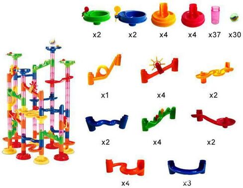 طقم ماربل ران ريس كوستر، 105 قطعة من العاب السكة الحديد، مجموعة مكعبات بناء العاب انشاءات، كوستر ران ريس ماربل، العاب متاهة للاطفال in Kuwait