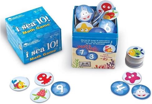 Learning Resources I Sea 10! Game, Math Games, Addition and Subtraction, Homeschool & Classroom Math Games, Educational, Includes 100 Cards, Ages 6+ in Saudi Arabia