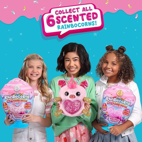 Rainbocorns Jelly Shake Surprise Series 2 Hippo by ZURU Cuddle Plush Scented Stuffed Animal, Slime Mix, Talkback Feature and More, Ages 3+ (Hippo) in Kuwait