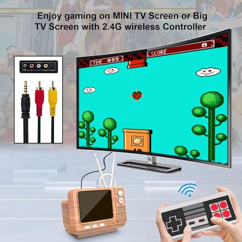 وحدة تحكم ألعاب محمولة ريترو مع 308 ألعاب كلاسيكية شاشة 3 بوصة تلفزيون صغير ألعاب فيديو يدعم مخرج AV ألعاب إلكترونية هدية عيد الميلاد للأولاد والبنات (وردي) in Kuwait