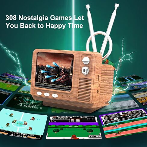 وحدة تحكم ألعاب محمولة ريترو مع 308 ألعاب كلاسيكية شاشة 3 بوصة تلفزيون صغير ألعاب فيديو يدعم مخرج AV ألعاب إلكترونية هدية عيد الميلاد للأولاد والبنات (وردي) in Kuwait