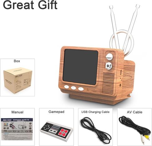 وحدة تحكم ألعاب محمولة ريترو مع 308 ألعاب كلاسيكية شاشة 3 بوصة تلفزيون صغير ألعاب فيديو يدعم مخرج AV ألعاب إلكترونية هدية عيد الميلاد للأولاد والبنات (وردي) in Kuwait