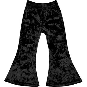 Daisy Del Sol Little Girls Velvet Boho Bell Bottom Stretch Legging Flared Pants Toddler Childrens Kids 2T-8