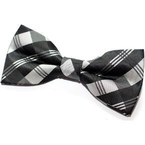Tartan Plaid Patterns Woven Microfiber Pre-tied Bow Tie (4.5")