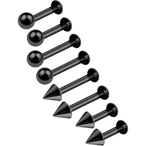8 قطعة الصلب بأكسيد 14 جرام 6 مللي متر 8 مللي متر Labret أقراط ثقب المجوهرات العمودي الغضروف ميدوسا مونرو 4 مللي متر الكرة مخروط المزيد من الخيارات