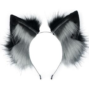 Kidukso Fancy Fox Ears Headband Simulation Animal Fur Fox Ears Headdress Dress Up Cosplay Party Anime Comic Con Prop Headwear