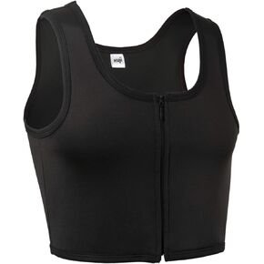 XUJI FTM Trans Zip Up Elastic Chest Binder تنفس الخيزران سليم صالح تانك الأعلى