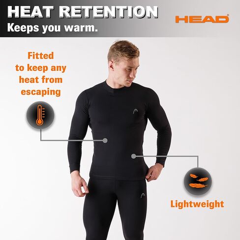 مجموعة الطبقة الأساسية للرجال من HEAD - الجزء العلوي والسفلي - قمصان ضغط للرجال، سراويل ضغط للرجال، واقي من الطفح الجلدي للرجال، السراويل الضيقة in Kuwait