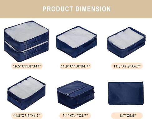 Vercord 7 Set Travel Packing Organizers Cubes Luggage Suitcase Organizer Bags Clothes Underwear Cube Shoe Pouch Pack Pink Leopard in Kuwait