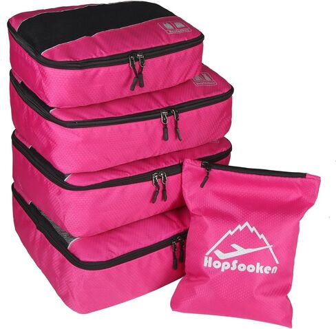 5pc Packing Cubes Set Large Travel Luggage Organizer 4 Cubes 1 Laundry Pouch Bag in Kuwait