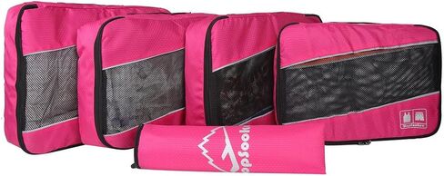 5pc Packing Cubes Set Large Travel Luggage Organizer 4 Cubes 1 Laundry Pouch Bag in Kuwait