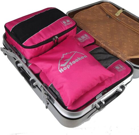 5pc Packing Cubes Set Large Travel Luggage Organizer 4 Cubes 1 Laundry Pouch Bag in Kuwait