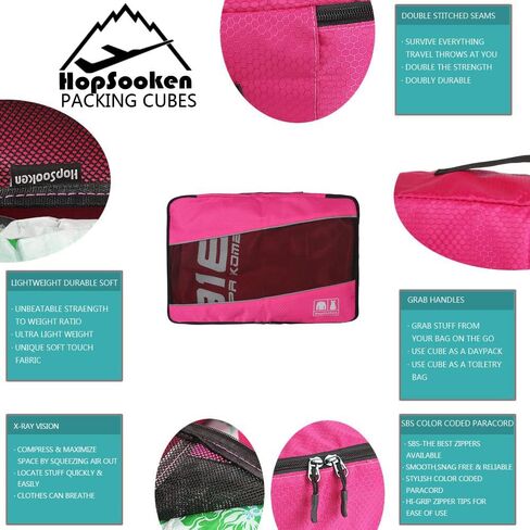 5pc Packing Cubes Set Large Travel Luggage Organizer 4 Cubes 1 Laundry Pouch Bag in Kuwait