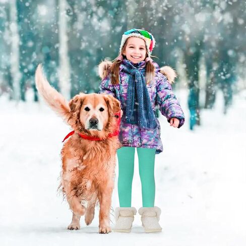 Girls Winter Warm Leggings Kids Fleece Lined Thick Basic Full Pants for 3-11 Years in Kuwait
