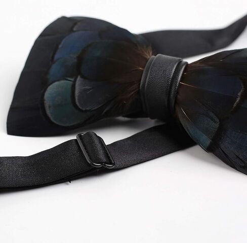 mumusung Handmade Peacock Feather Pre-tied Bow tie for Men in Saudi Arabia