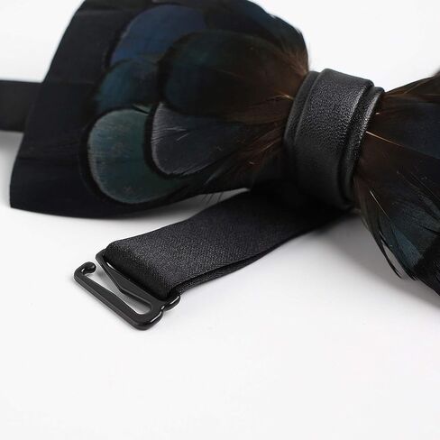 mumusung Handmade Peacock Feather Pre-tied Bow tie for Men in Saudi Arabia