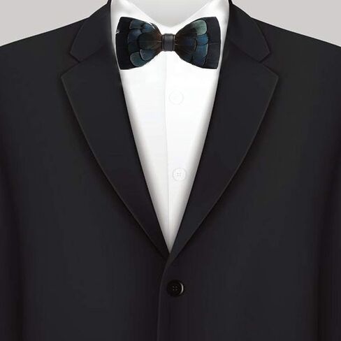 mumusung Handmade Peacock Feather Pre-tied Bow tie for Men in Saudi Arabia
