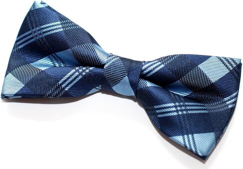 Tartan Plaid Patterns Woven Microfiber Pre-tied Bow Tie (4.5") in Kuwait