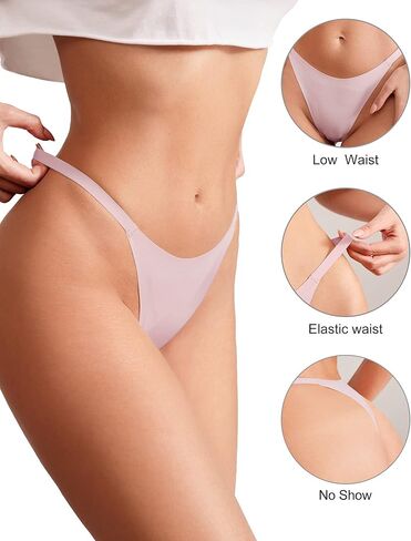 DEANGELMON G-string Thongs النساء سراويل لا تظهر ثونغ سلس الملابس الداخلية منخفضة الارتفاع مريحة ستوكات تجريب حزمة (6P3، XL) in Kuwait