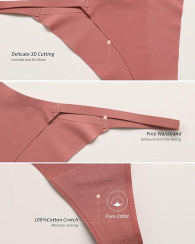 DEANGELMON G-string Thongs النساء سراويل لا تظهر ثونغ سلس الملابس الداخلية منخفضة الارتفاع مريحة ستوكات تجريب حزمة (6P3، XL) in Kuwait