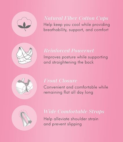 حمالة صدر رائعة من القطن 5100531 تدعم الظهر ووضعية الجسم بشكل لاسلكي بالكامل in Kuwait