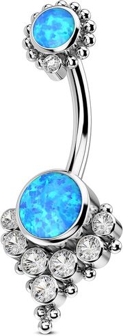 COCHARM G23 الصلبة التيتانيوم زر البطن خواتم للنساء الحافة العنقودية 14G Implat-الصف هيبوالرجينيك السرة خواتم لطيف 14G حلقات البطن in Kuwait