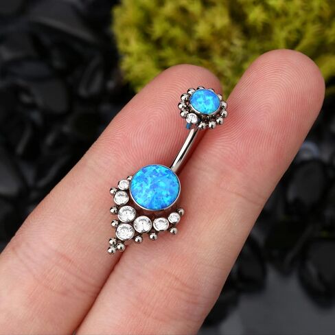 COCHARM G23 الصلبة التيتانيوم زر البطن خواتم للنساء الحافة العنقودية 14G Implat-الصف هيبوالرجينيك السرة خواتم لطيف 14G حلقات البطن in Kuwait