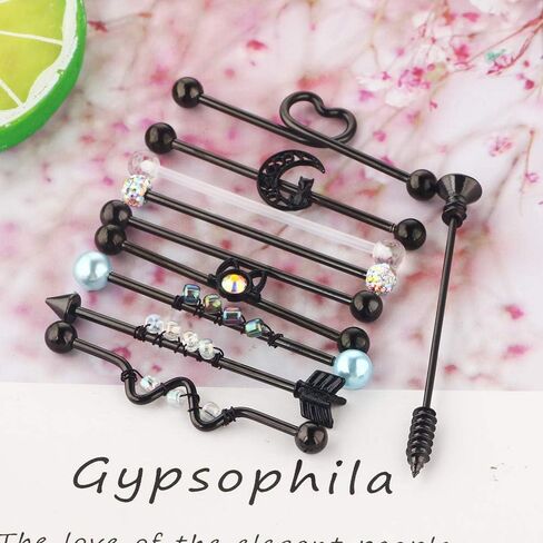 Suotarn 8-17 قطعة 38 مللي متر الفولاذ المقاوم للصدأ 14 جرام الحديد الصناعي الأذن الغضروف اللولب محارة ثقب بار 1 1/2 بوصة in Kuwait