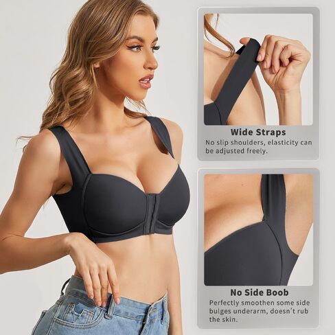 GREENBAA Front Close Bras for Women Wirefree Push up Bra Smooth Back Seamless in Saudi Arabia