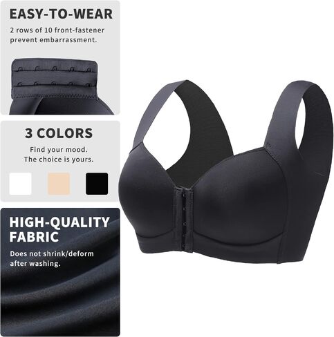 GREENBAA Front Close Bras for Women Wirefree Push up Bra Smooth Back Seamless in Saudi Arabia