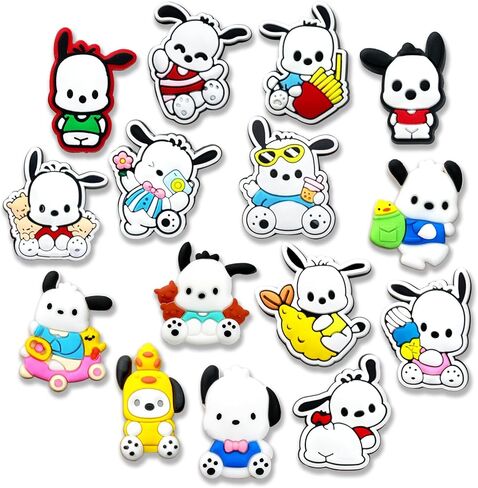 15 قطعة من تعليقات تزيين احذية الكلب اللطيفة لقباقيب كروكس، اكسسوارات كارتون للجراء وهدايا الحفلات للاطفال الاولاد والبنات، معدن غير ثمين، بدون احجار كريمة, معدن, بدون الأحجار الكريمة in Kuwait