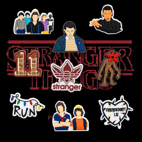 DOULANBLE Stranger Horror Things Movie Shoe Charms، 20 قطعة من زينة الأحذية البلاستيكية للمراهقين والرجال والنساء، دبابيس ذات طابع رعب غريب لأساور السداد أو ملحقات معصم لحفلات أعياد الميلاد وهدايا العطلات in Kuwait