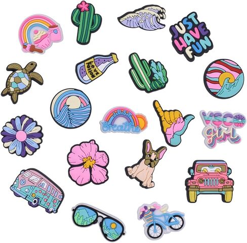 Shoe Charms for Boys Shoe Pins Shoe Charms Cute Charms Shoe Access PVC Summer Beach Shoe Charms for Shoe Clog Sandals Bracelets Outdoors Charms for Shoe Decor Women Gifts Favor19PCS in Kuwait