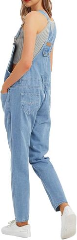 Anna-Kaci Womens Loose Denim Overalls Pants Fashion Bib Jeans Jumpsuits for Women in Kuwait