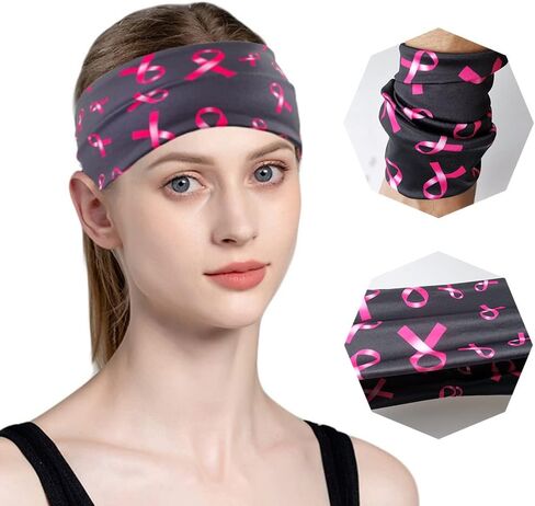 عصابة رأس للنساء لسرطان الثدي من سرطان الثدي للتوعية بسرطان الثدي إكسسوارات الشعر مرونة واسعة شريط وردي عصابة رأس الفتيات ممرضة الرياضة سبا اليوغا تجريب in Kuwait