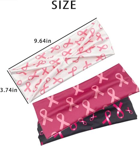 عصابة رأس للنساء لسرطان الثدي من سرطان الثدي للتوعية بسرطان الثدي إكسسوارات الشعر مرونة واسعة شريط وردي عصابة رأس الفتيات ممرضة الرياضة سبا اليوغا تجريب in Kuwait